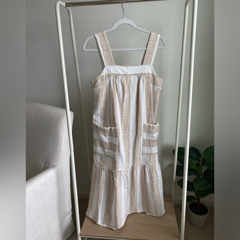 Linen Striped Sundress from Anthropologie size S